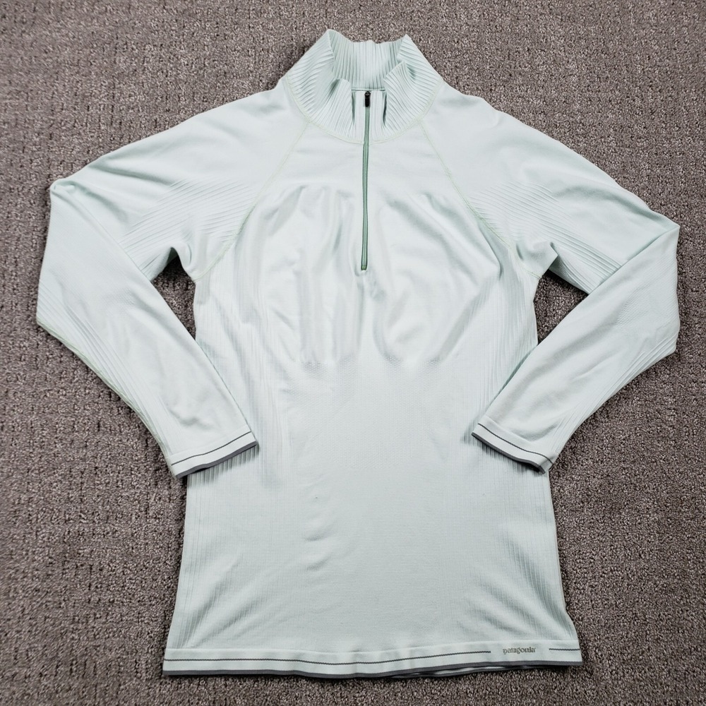 Vintage Patagonia Womens (L) Green Y2k Capilene Midweight Zip-Neck Base Layer - Picture 1 of 14